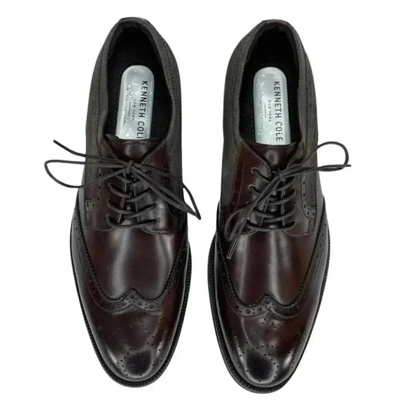 Kenneth Cole Brock Leather Wingtip Mens Oxfords Size 7.5M - Picture 5 of 12